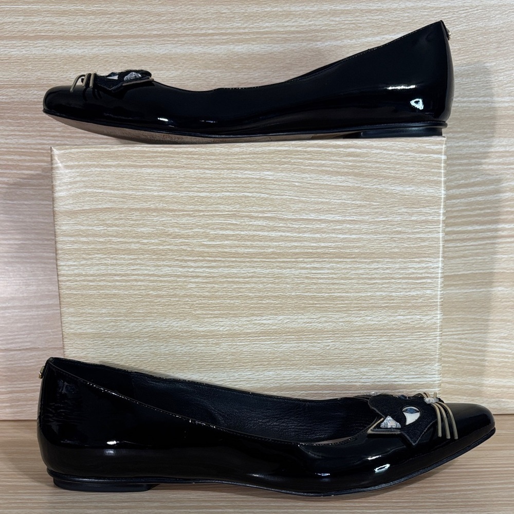 Kate Spade Cat Flats Natasha Patent Leather 8.5M Iconic Rare Chic - Picture 3 of 7